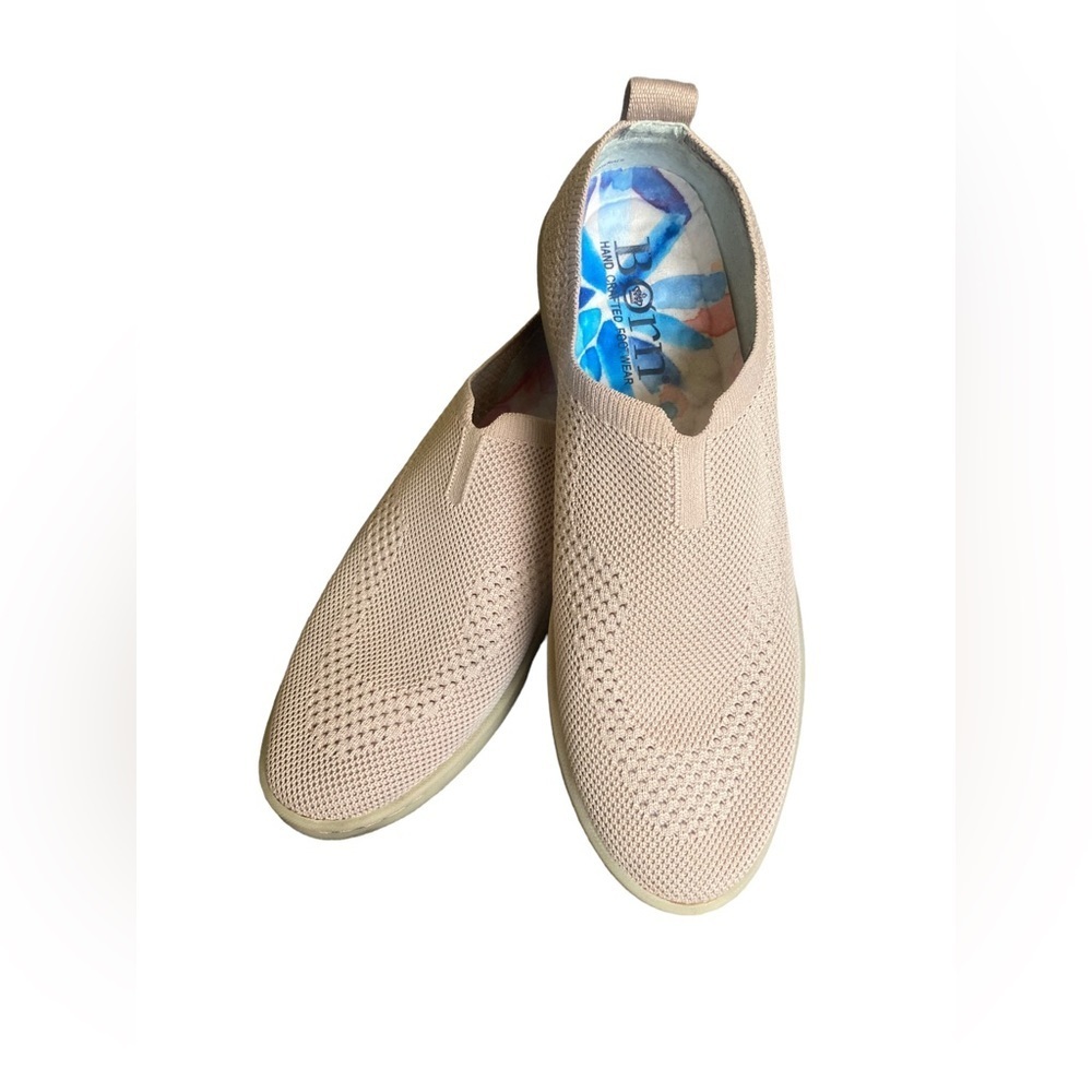 Born Shoes Women’s Antero Knit Slip On Flat Shoes Size 7M Blush Pink Tan EUC
